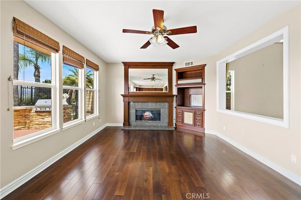 Empty room, Fireplace, Interior, Wood Texture Flooring
