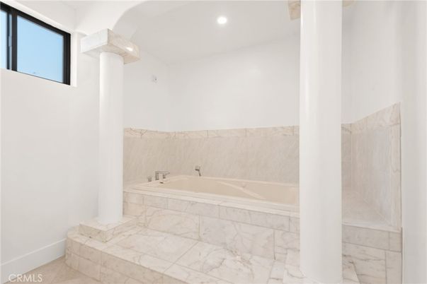 Bathroom, Interior, Marble, Recessed Lighting