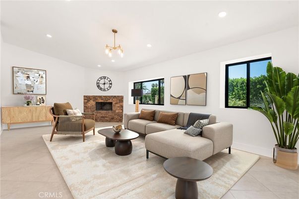 Fireplace, Interior, Living room, Pendant Lights, Recessed Lighting
