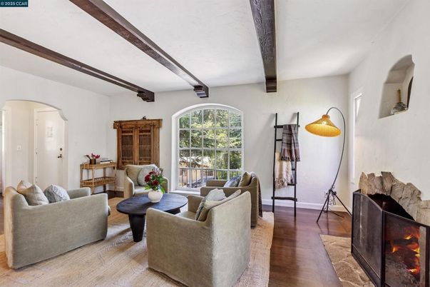 Fireplace, Interior, Living room, Wooden Beams, Wood Texture Flooring