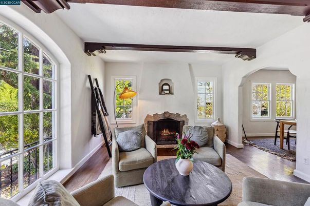 Fireplace, Interior, Living room, Wooden Beams, Wood Texture Flooring