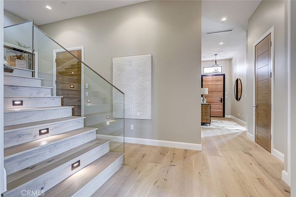 Interior, Pendant Lights, Recessed Lighting, Wood Texture Flooring, Wooden Walls