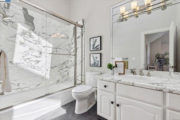 Bathroom, Glass Shower, Interior, Marble Walls