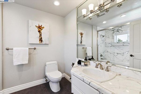 Bathroom, Interior, Marble Walls, Recessed Lighting
