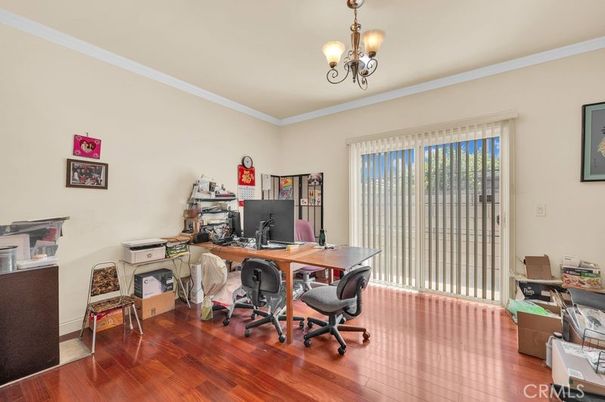 Chandelier, Home Office, Interior, Wood Texture Flooring