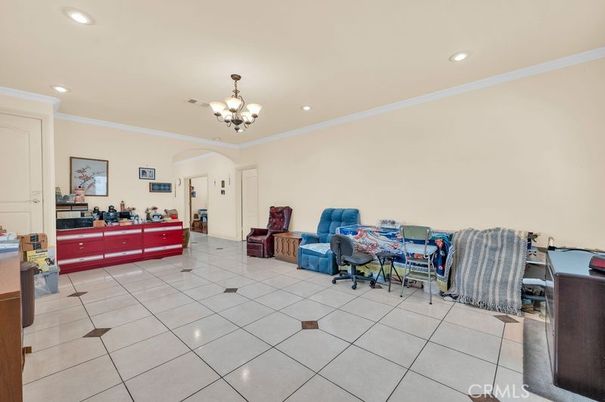 Chandelier, Home Office, Interior, Recessed Lighting