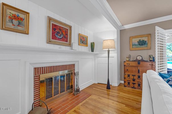 Fireplace, Interior, Wood Texture Flooring