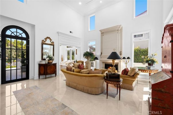 Fireplace, Interior, Living room, Marble, Recessed Lighting