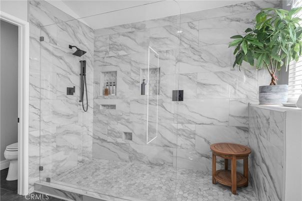 Bathroom, Glass Shower, Interior, Marble Walls