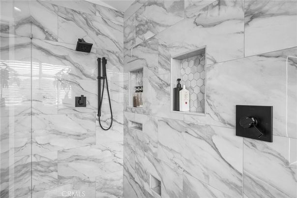 Bathroom, Glass Shower, Interior, Marble Walls