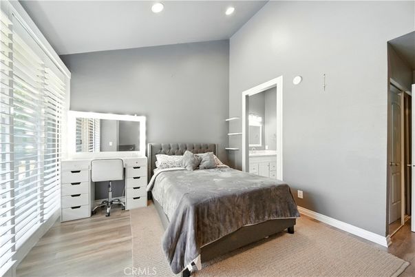 Bedroom, Home Office, Interior, Recessed Lighting, Wood Texture Flooring