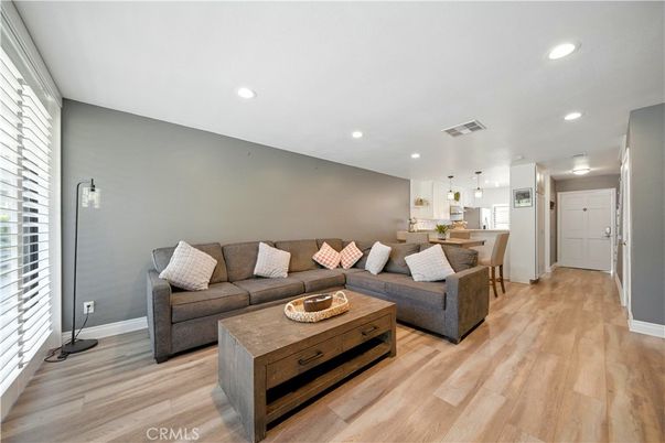 Interior, Kitchen, Living room, Pendant Lights, Recessed Lighting, Wood Texture Flooring