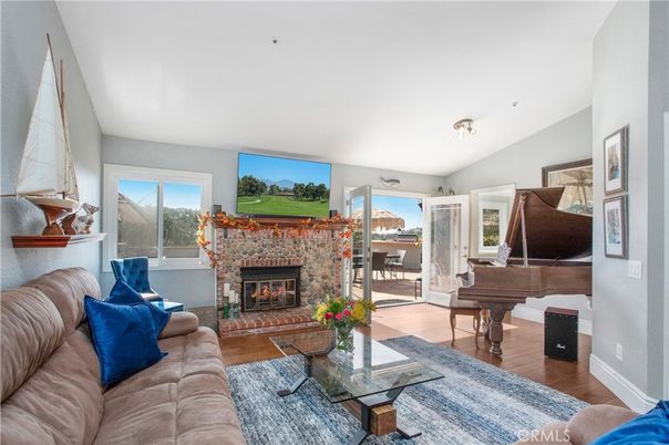 Fireplace, Interior, Living room, Piano, Wood Texture Flooring