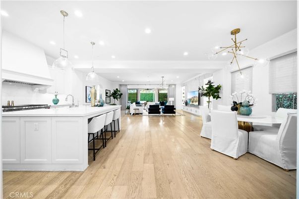 Dining room, Interior, Kitchen, Living room, Pendant Lights, Recessed Lighting, Wood Texture Flooring