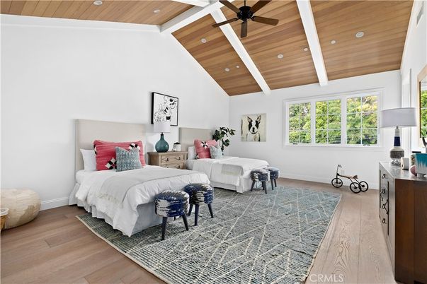 Bedroom, Interior, Recessed Lighting, Wooden Ceilings, Wood Texture Flooring
