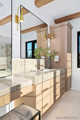 Bathroom, Glass Shower, Interior, Wooden Beams