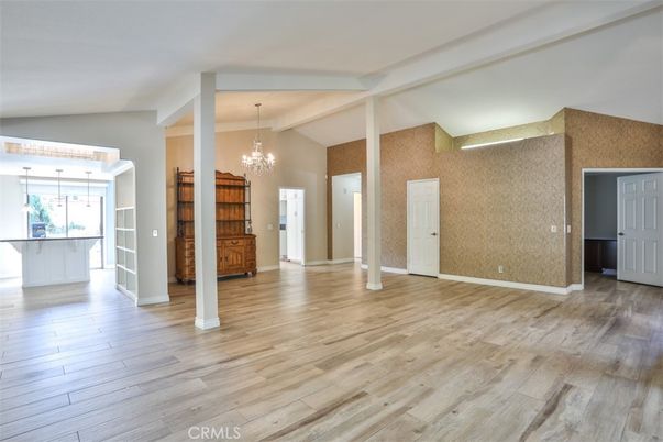 Chandelier, Empty room, Interior, Wood Texture Flooring
