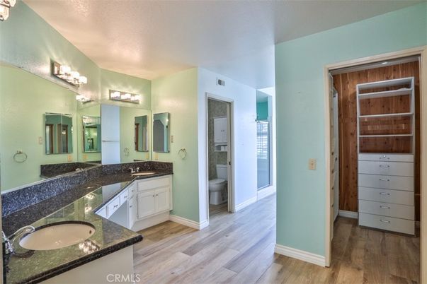 Bathroom, Dual Sink Vanities, Interior, Wood Texture Flooring