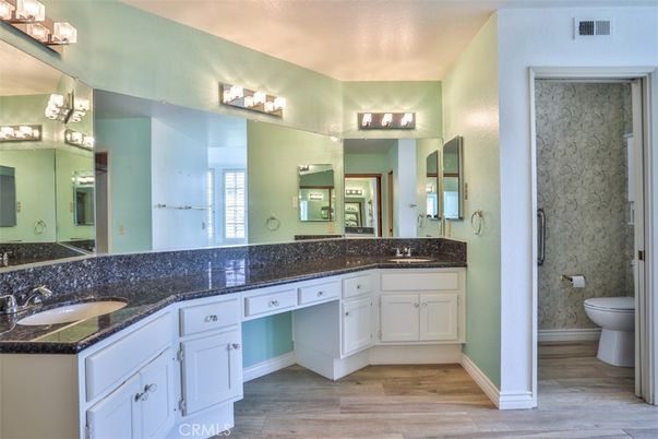Bathroom, Dual Sink Vanities, Interior, Wood Texture Flooring