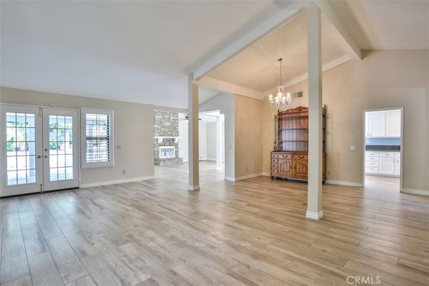 Chandelier, Empty room, Interior, Wood Texture Flooring