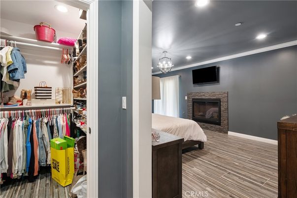 Fireplace, Interior, Recessed Lighting, Walk-in Closets, Wood Texture Flooring