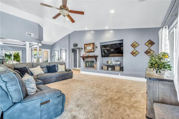 Fireplace, Interior, Living room, Recessed Lighting