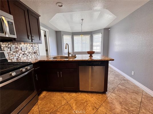 Chandelier, Interior, Kitchen, Pendant Lights, Stainless Steel Appliances