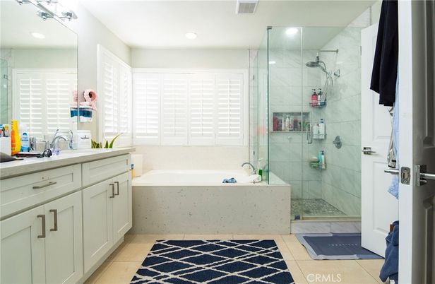 Bathroom, Glass Shower, Interior, Marble Walls, Recessed Lighting