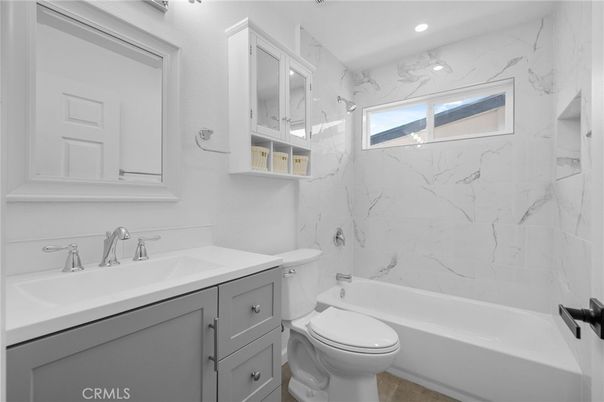 Bathroom, Interior, Marble Walls, Recessed Lighting