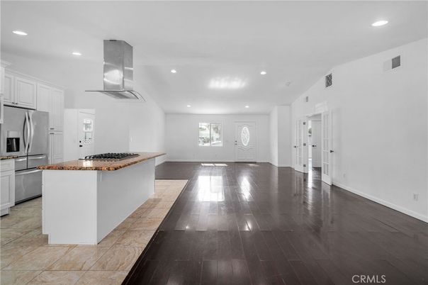 Interior, Kitchen, Recessed Lighting, Wood Texture Flooring