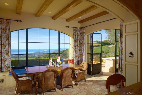 Dining room, Interior, Recessed Lighting, Water, Wooden Beams