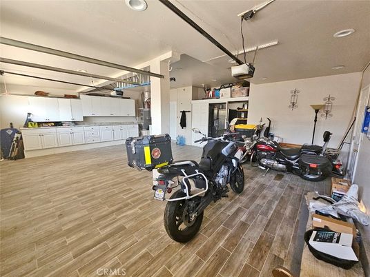 Garage, Interior, Recessed Lighting, Wood Texture Flooring