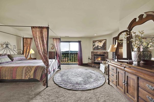 Bedroom, Fireplace, Interior