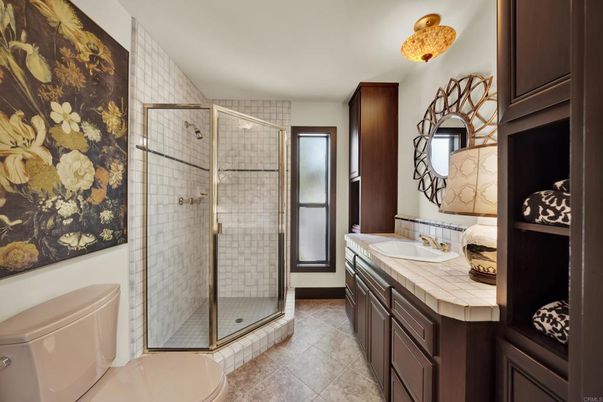 Bathroom, Glass Shower, Interior, Tile Countertops