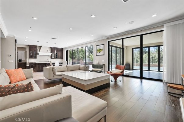 Interior, Kitchen, Living room, Pendant Lights, Recessed Lighting, Wood Texture Flooring
