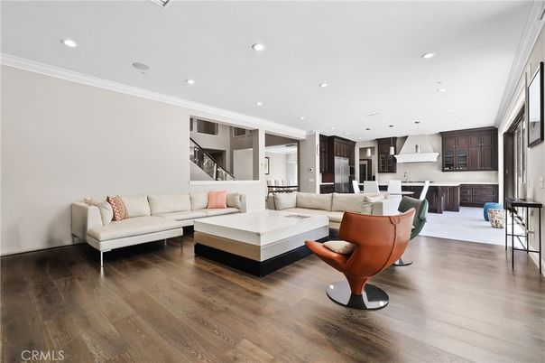 Interior, Kitchen, Living room, Recessed Lighting, Wood Texture Flooring
