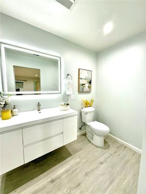 Bathroom, Interior, Recessed Lighting, Wood Texture Flooring