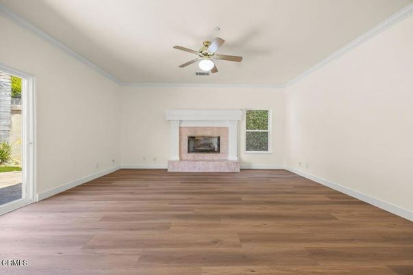 Empty room, Fireplace, Interior, Wood Texture Flooring