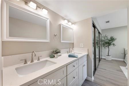 Bathroom, Dual Sink Vanities, Interior, Wood Texture Flooring