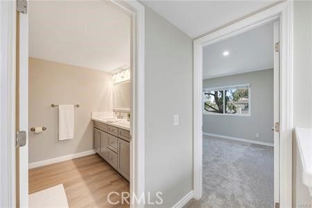 Bathroom, Interior, Recessed Lighting, Wood Texture Flooring