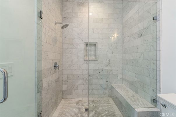 Bathroom, Glass Shower, Interior, Marble Walls