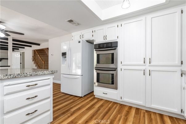 Interior, Kitchen, Stainless Steel Appliances, Wood Texture Flooring