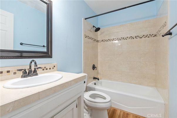 Bathroom, Interior, Tile Countertops, Wood Texture Flooring