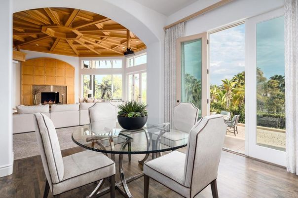Dining room, Fireplace, Interior, Living room, Wooden Ceilings, Wood Texture Flooring