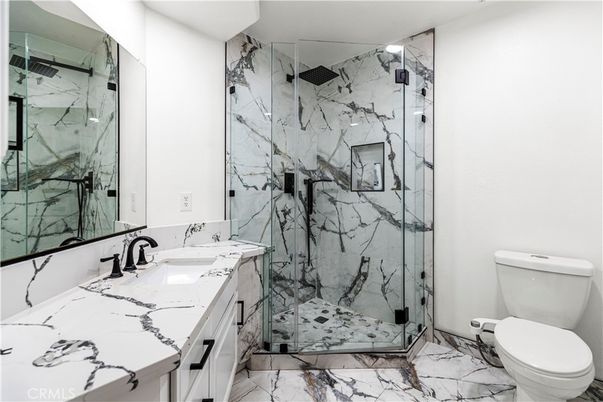 Bathroom, Glass Shower, Interior, Marble, Marble Walls