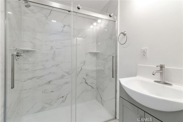 Bathroom, Glass Shower, Interior, Marble Walls