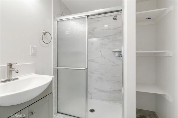 Bathroom, Glass Shower, Interior, Marble Walls