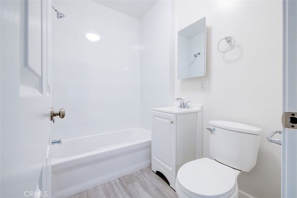 Bathroom, Interior, Recessed Lighting, Wood Texture Flooring