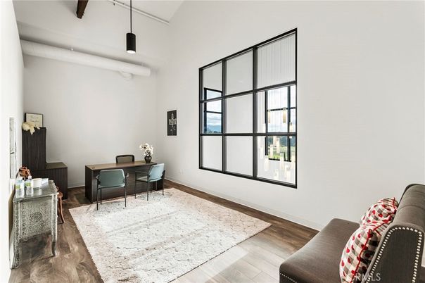 Home Office, Interior, Pendant Lights, Wood Texture Flooring