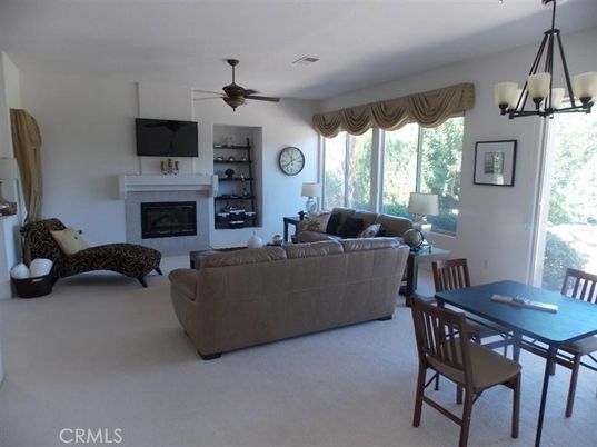 Dining room, Fireplace, Interior, Living room, Pendant Lights